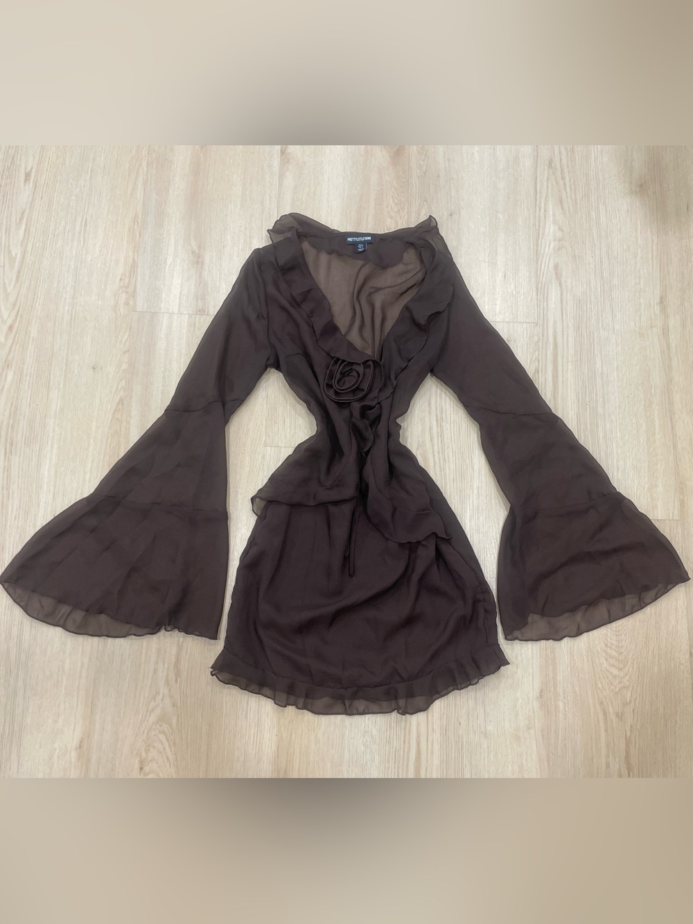 PrettyLittleThing espresso brown mini dress size 4